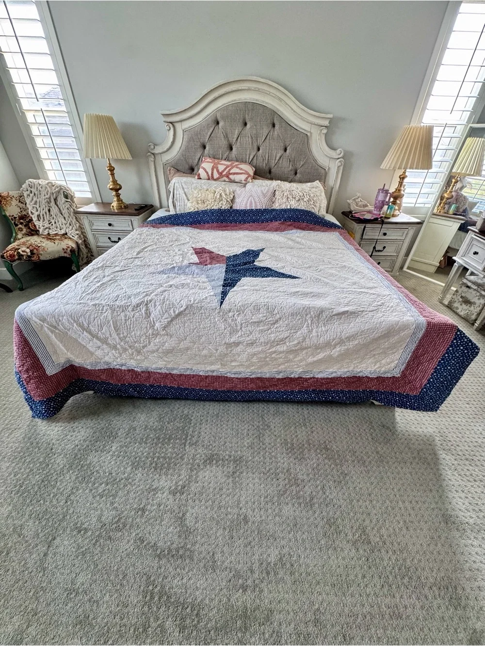 Modern Heirloom Texas Lone Star King Cotton Quilt